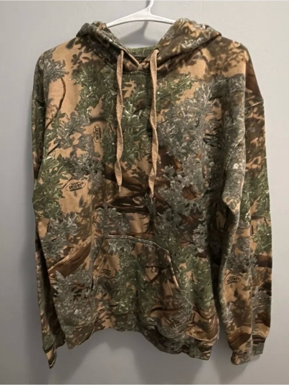 Camo Hooded Pullover Sweatshirt - Green/Brown